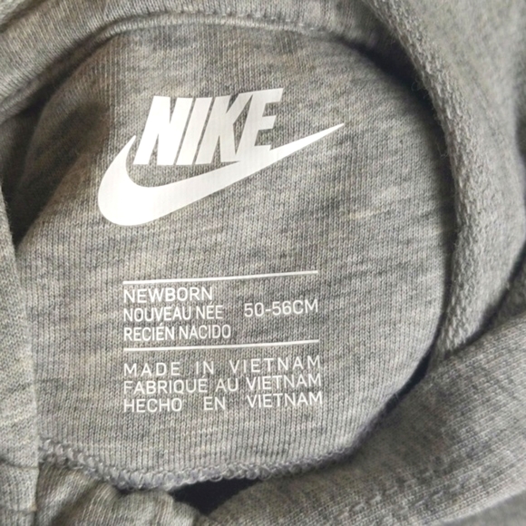 NEW nike logo zipper close hoodie jumpsuit newborn baby unisex neutral - Picture 7 of 9